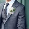 1Pc Simulation Bridesmaids and Groomsmen Wedding White Rose Green Plant Corsage Wrist Flower