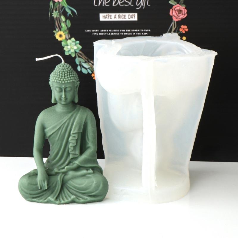 Buddha Statue Candle Resin Mold 3D Buddha Aromatherapy Candle Silicone Mould DIY Gypsum Crafts Making Decorations