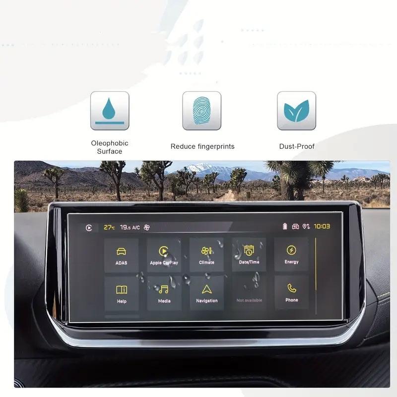 Tempered glass for Peugeot 208 E-208 2008 E-2008 2024 2025 10 inch Facelift gps infotainment navigation screen protector