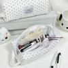Waterproof Polka Dot Large Capacity Stationery Storage Bag Portable Zipper Pouch for Students Stationery Organization