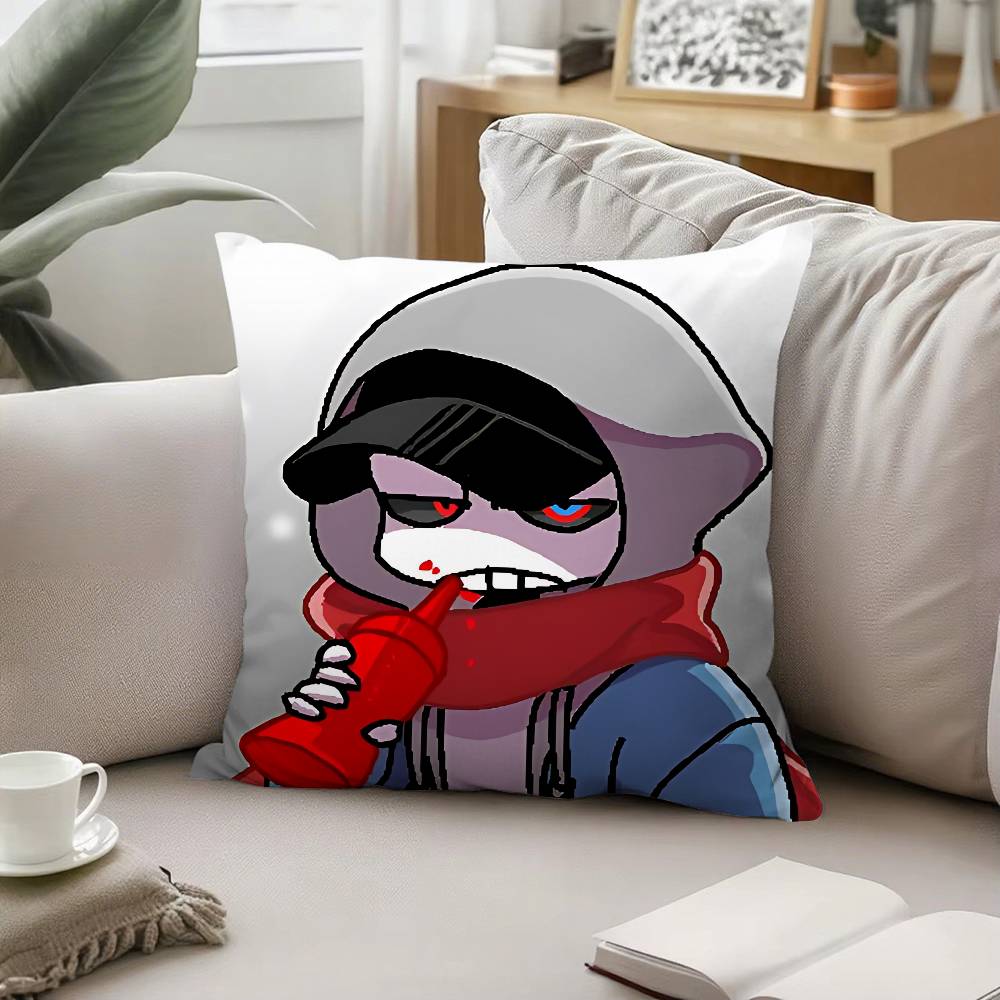 Süße H-Undertale Sans-W Kissenhülle Kissenbezug Weich Süß Dekokissenhülle Für Auto Sofa Kissenbezug Polyester Mit Reißverschluss