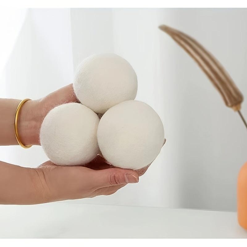 3-Pack Wool Drying Balls, High-Quality Natural Wool & Polycarbonate, Anti-Tangle Laundry Dryer Balls, Reusable Cleaning Supplies for Clothes Care