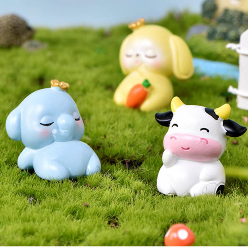 Adorable Resin Miniature Animal Figurines For Diy Bonsai And Succulent Decor