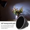 9 Inch Reflector Diffuser Bowens Mount Photography Lamp Shape Dish with 60 degrees Honeycomb Grid & White Soft Cloth