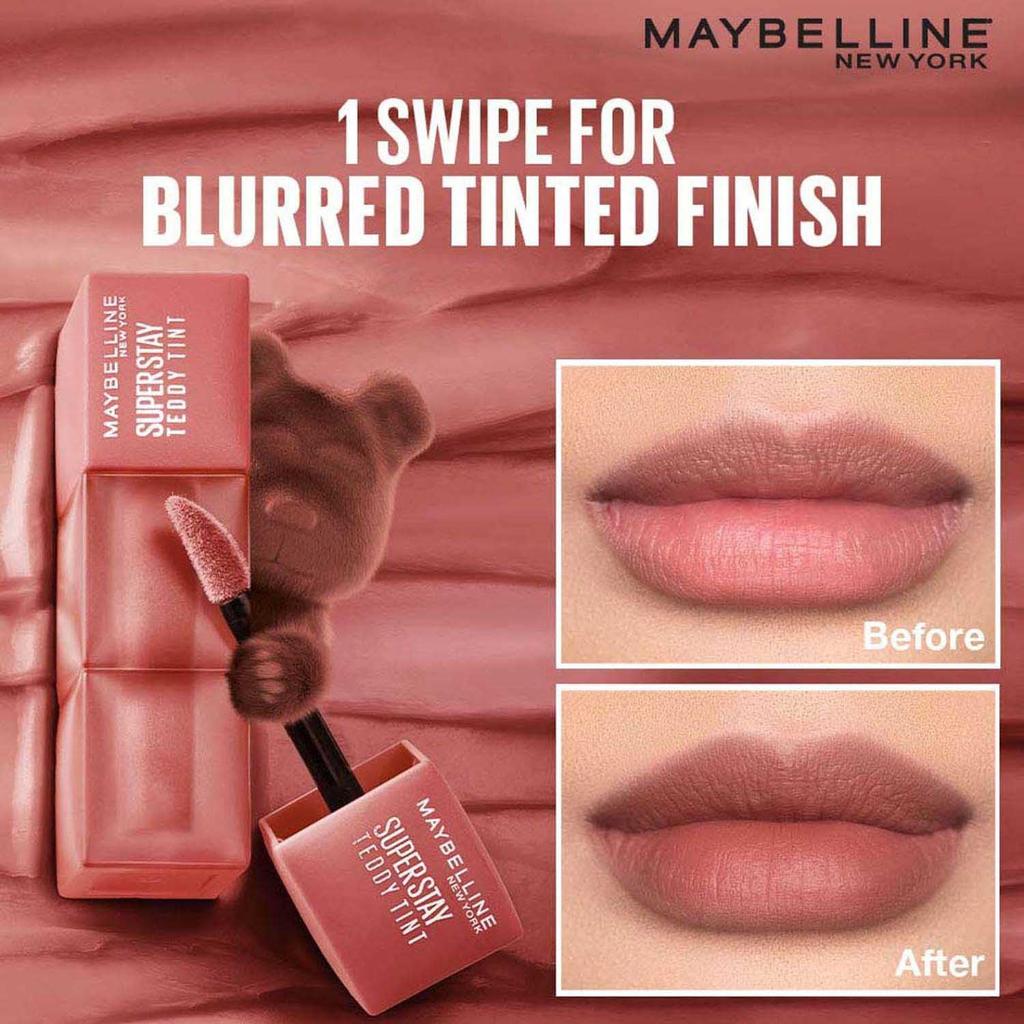 Maybelline New York Superstay Teddy Tint Lip And Cheek Color Mascara Tear 5ml Long Lasting Blurred Matte Transfer Proof