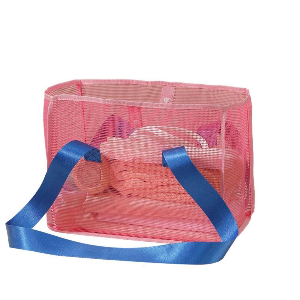 Foldable Mesh Shoulder Bag Large Capacity Swimming Handbag Reusable Toiletry Storage Bag  Travel