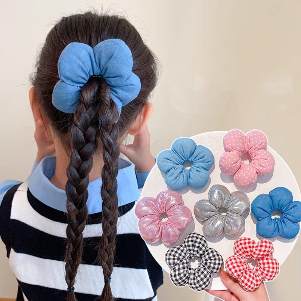 Flower Shape Large Hair Scrunchies Sponge Elastic Hair Rope Personality Exaggerated Hair Ring  Kids