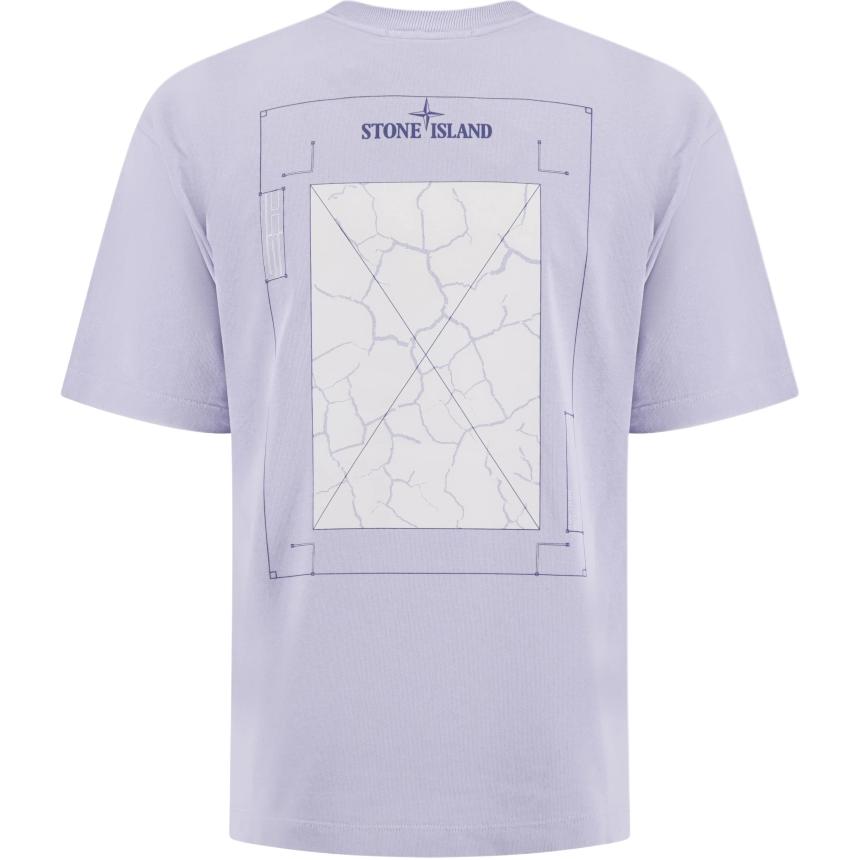 STONE ISLAND Logo Rundhals Kurzarm T-Shirt Herren Oberteile Lila K1S1521002RC-S0137-V0088