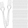 300Pcs Disposable Fork 18x10x10cm Disposable Forks Clear Plastic Cutlery Set For Party Picnic Travel Kitchen Kitchenware Forks