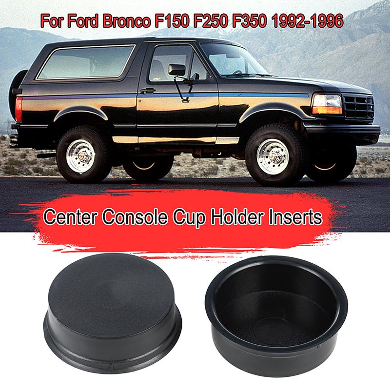 1Pair Car Interior Center Console Water Cup Holde Base Mounts Black for Ford Bronco F150 F250 F350 1992-1996