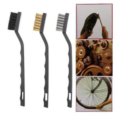 3pcs/set Stainless Steel Copper Wire Brushes Rust Scrub Polishing Detail Metal 7 Inch Tooth Brush Remove Cleaning Tools