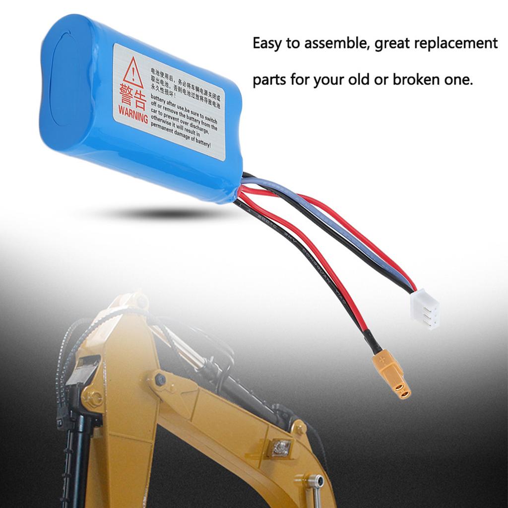 RC Car Lithium Battery, RC Car Lithium Battery Accessory Replacement for Excavator Engineering Vehicle