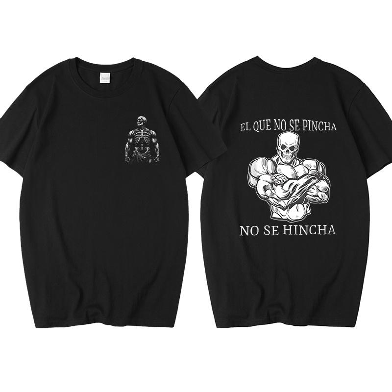 

Funny Skeleton Calacas Chidas Print Tshirts for Men Summer Short Sleeve Loose Cotton Tshirt Male Gym Oversized Tshirt Top 4XL