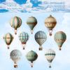 1pack/20pcs Hot Air Balloon Theme Stickers, Vivid Colorful Balloon Patterns DIY Handmade Album Scrapbooking Decorative
