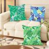 Tropical Palm Leaves Cushion Cover Soft Short Plush Pillow Cover Smooth Cozy Texture Aesthetic Cushion Case Home Decor