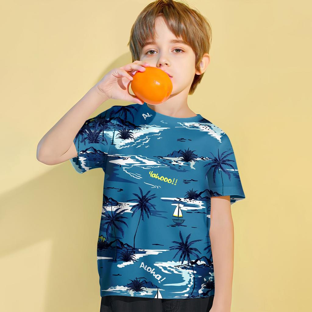 Simpler Star Graphic Children's Clothing Boys Tshirt Summer Short Sleeve Casual Stylish Outdoor Active Kids Girls Clothes Tops