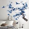Painted Blue Branches And Birds Bedroom Living Room Home Decoration Wall Sticker