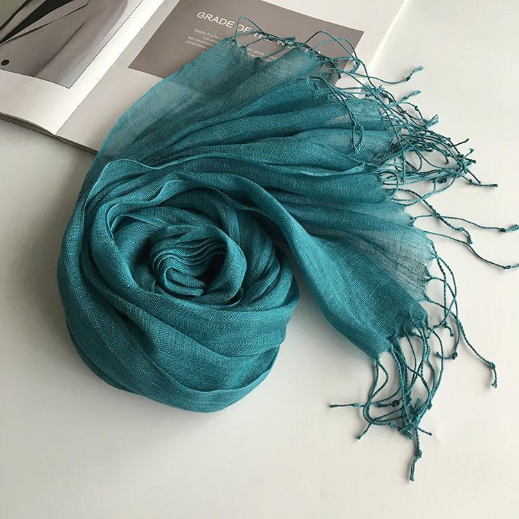 South Korea Dongdaemun Light Linen Scarf, Solid Color Sunscreen Scarf, Source