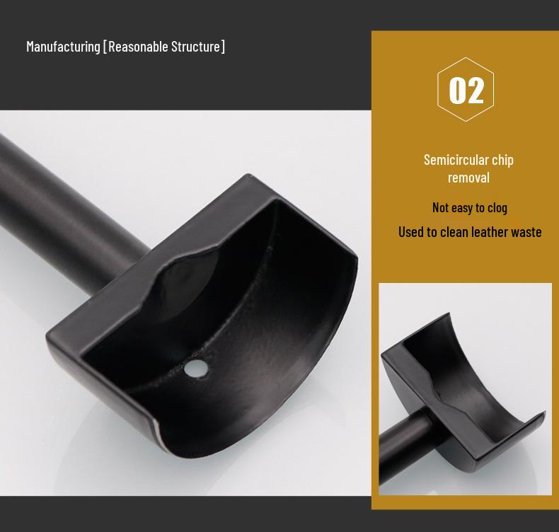 DIY Leather Hand Sewing Tools: Black Shallow Semicircle Punch Set