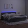 VidaXL Sommier à Lattes de Lit avec Matelas et LED, Lit Rembourré avec Tête de Lit, Lit Double, Lit Adulte de Chambre, 3134364