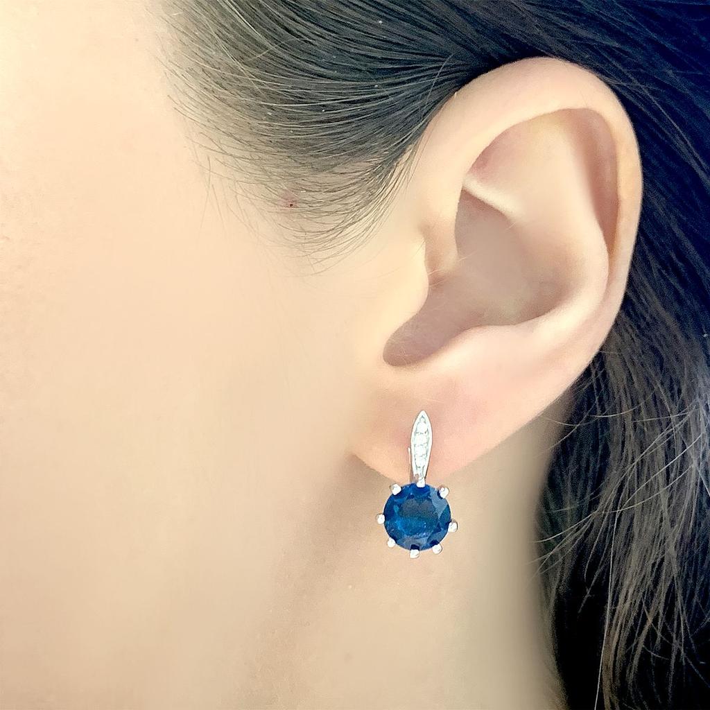 London Blue Topaz Silver Earrings 3.15ct (2041245)