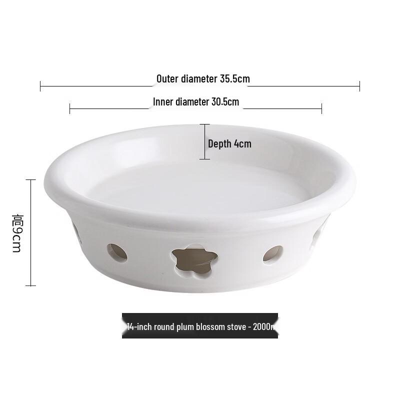 Plum Blossom Ceramic Warming Plate