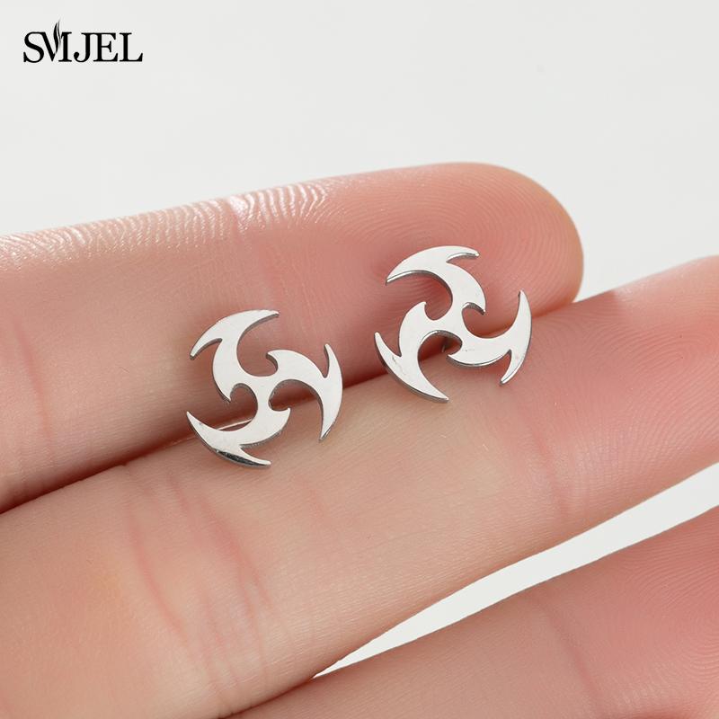 Fashion Genshin Impact Earring Stainless Steel Hydro Dendro Anemo Electro Cryo Pirate Earrings For Women Cosplay Ear StJewelry