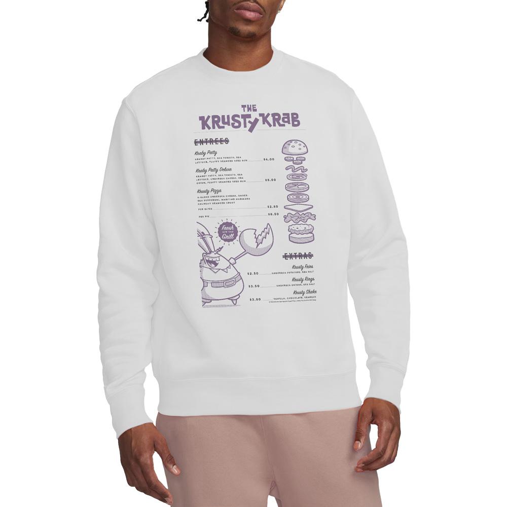 SpongeBob SquarePants Unisex Adult Krusty Krab Menu Sweatshirt
