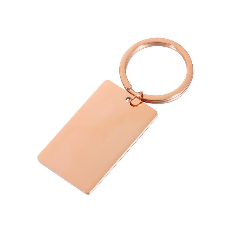 1PCS Blank Rectangle Bar Keyring Minimalist Style Key Holder Stainless Steel Keychain Personalized Stamping Mirror Polish Key Chain
