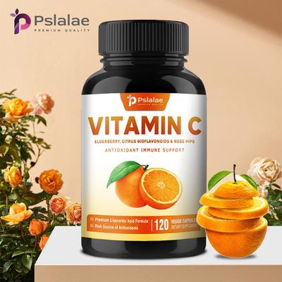 Premium Vitamin C 1000mg with Elderberry, Citrus Bioflavonoids & Rose Hips