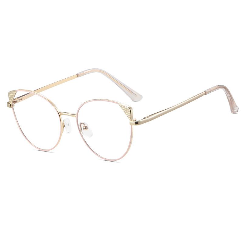 Lady Trendy Finished Myopia Glasses Women Cat Eye Round Frame Blue Light Blocking Eyewear Clear Lens Minus Diopter Eyeglasses