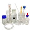 Zestaw szklanej kolby stożkowej z gumową główką, zlewką, zakraplaczem i probówką (50 szt)