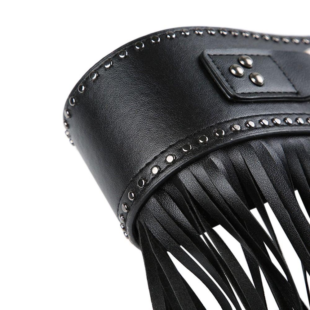 Long Tassel Hiphop Jeans Belt PU Leather Waistband Waist Decorate Accessories