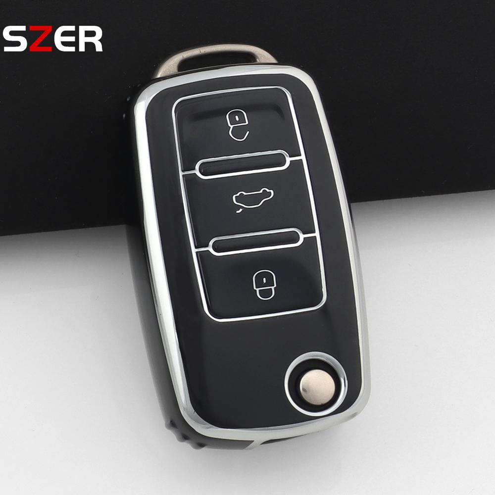 For Vw Volkswagen Polo Tiguan Passat B5 B6 B7 Golf 4 5 6 Mk6 Jetta Lavida Skoda Octavia Seat Leon Altea Tpu Car Key Case Cover