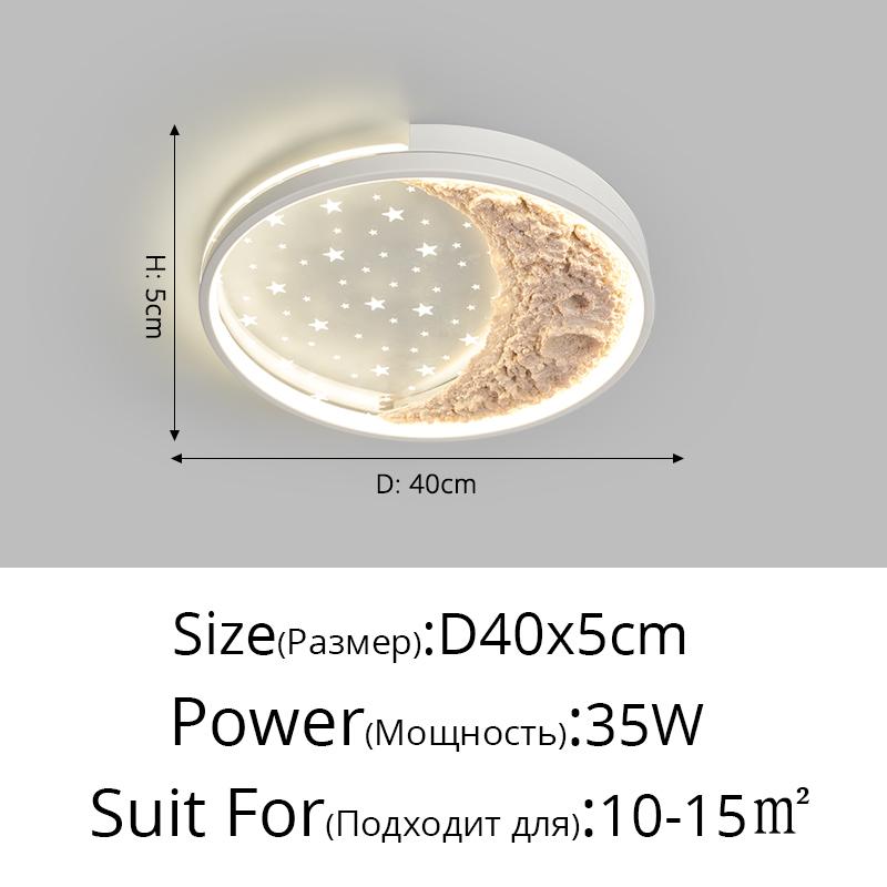 Modern minimalist moon circular ceiling light Nordic creative bedroom study LED ceiling light home decoration lighting fixtures