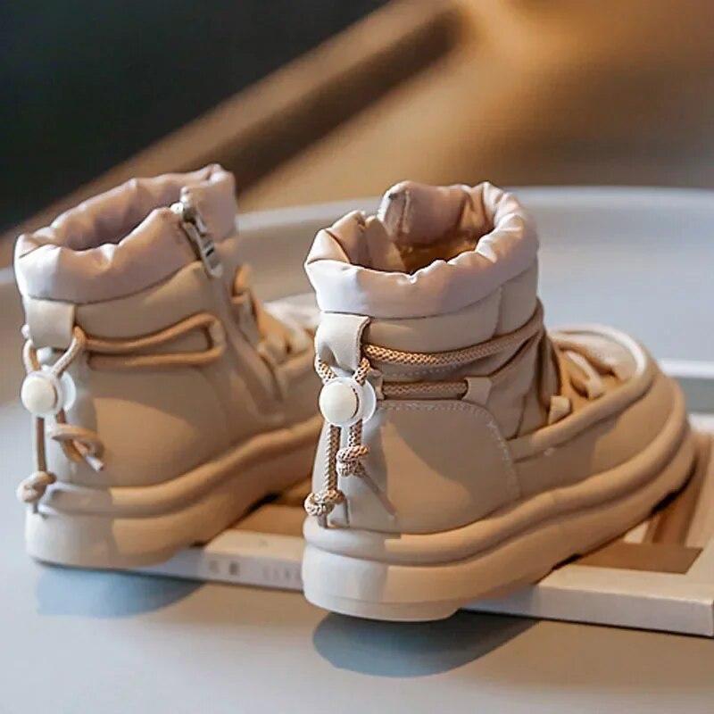 Baby Boots Fashion Casual Girls Boys Winter Plush Warm Shoes Soft Bottom Shoes Kids Sneaker Children Sport Snow Shoes