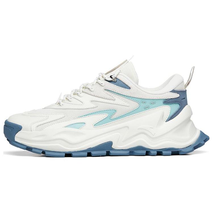 New Anta Wear Resistant Cushioning Slip Resistant Low Top Chunky Sneakers Men's White Cyan 112148880R-7