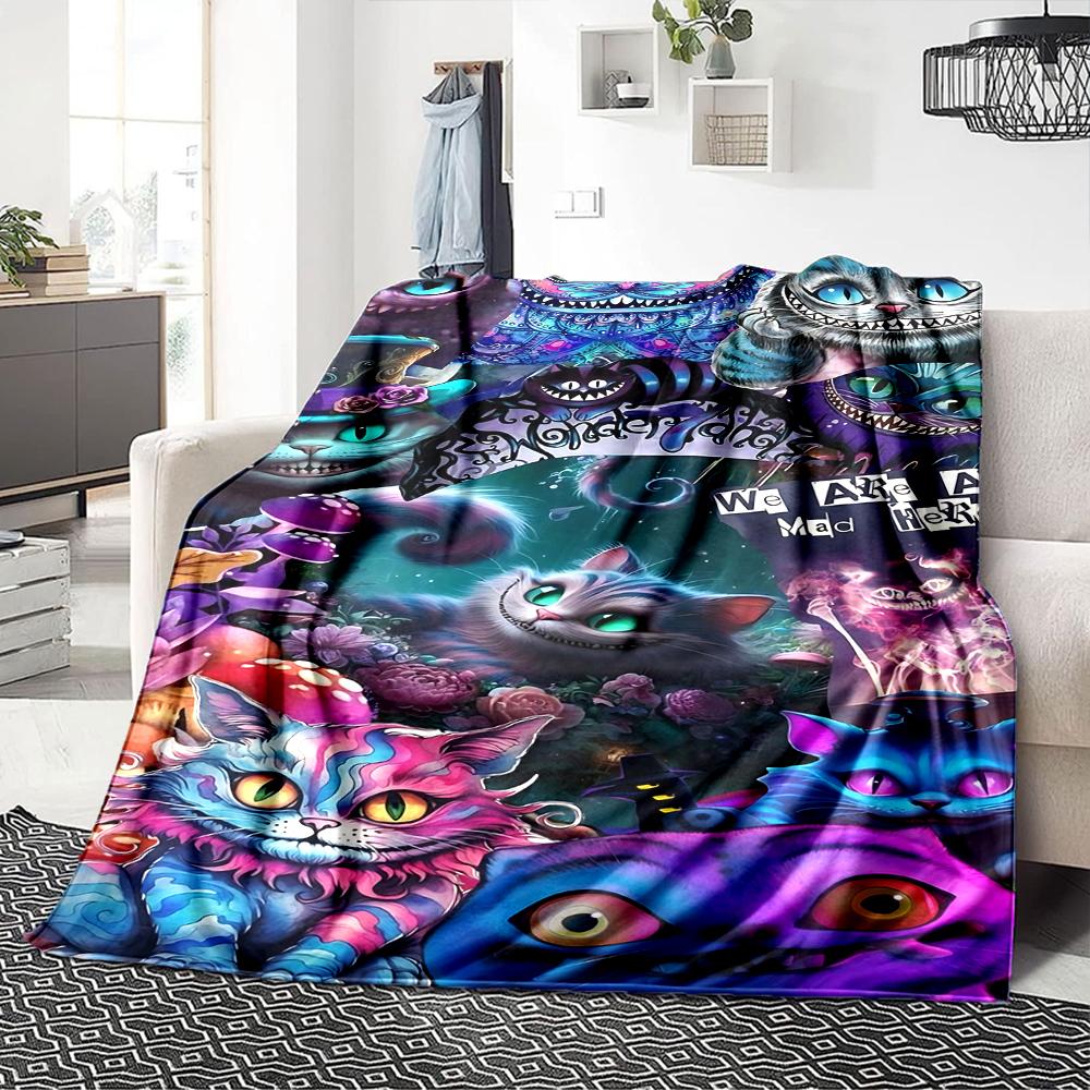 Fantasy Halloween Icons Flannel blanket, soft and warm, suitable for beds and sofas, all seasons, portable travel blanket. 0730153