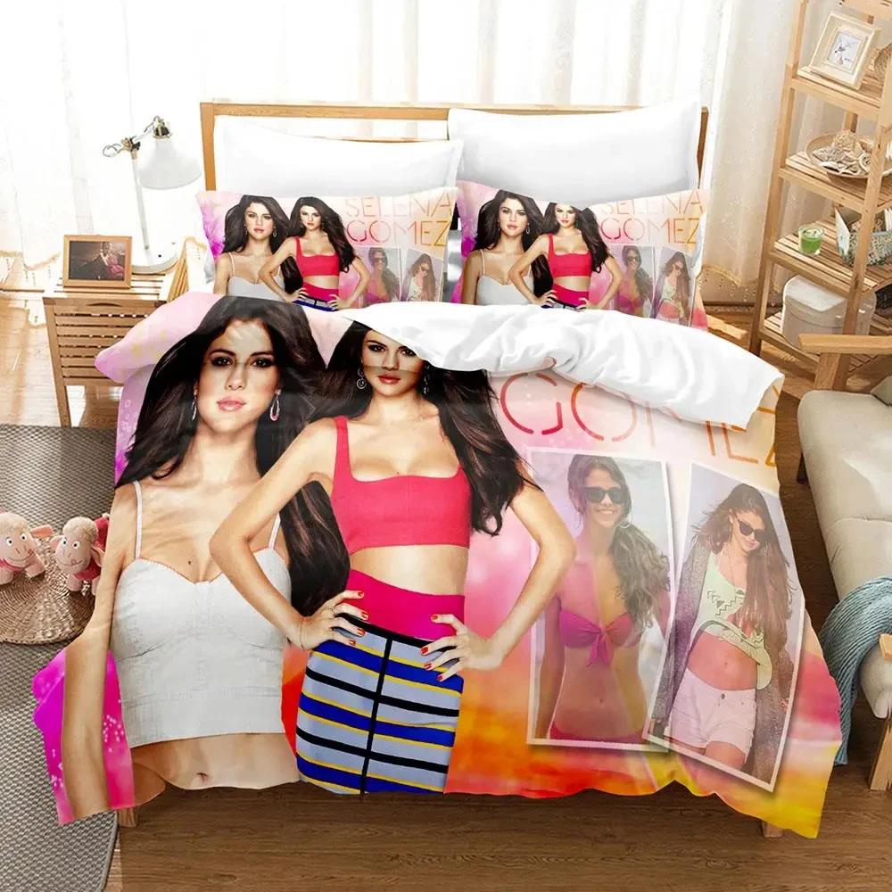 

Sexy Selena Gomez Adult Boys Bedding Single Twin Full Queen King Size Duvetcover Anime Parure de lit Quilt Cover Pillowcase EU single(135x200cm)