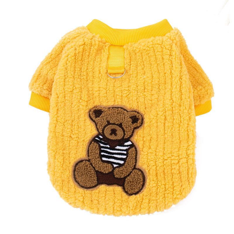 

Autumn and winter new puppy dog clothes cartoon bear thickened to keep warm 2XL