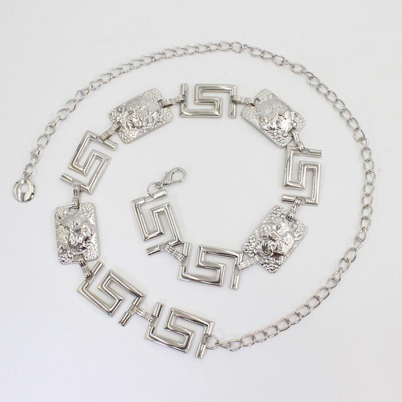 Metal Waist Chain Women'S Dress Trendy Decoration With Suit Belt Tiger Head Accessories Chain 2 Optional