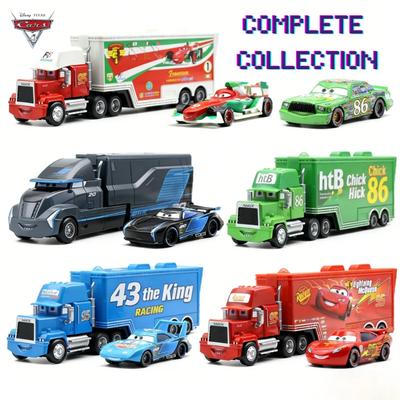 Disney Pixar Cars und LKW Set Sammlung Auto Spielzeug Lightning McQueen Onkel Mack Modell LKW Rennauto für Weihnachtsgeschenk