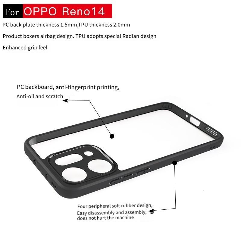 Für Oppo Reno14 Pro Hülle Für Hülle für Oppo Reno14 14 Pro Stoßfeste Handyhülle Schwarzer Rand Abdeckung Für Oppo Reno14 Pro 5G
