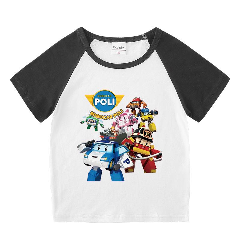Kids' Color Block Summer Sports Set: Short-Sleeve T-Shirt & Hot Pants.