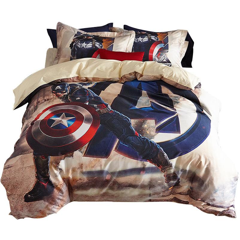3D Pattern Hulk Bedding Set Captain America Duvet Cover King Queen Twin Size Birthday Gift Bedroom Decoration King Queen Twin