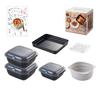 [Iwatani Materials Official] GluLab Advance Black Cooker with "Warm Meals for a Fragmented Family" Recipe Book Set, 6-in-1 Microwave Cooker, Heat-Resi