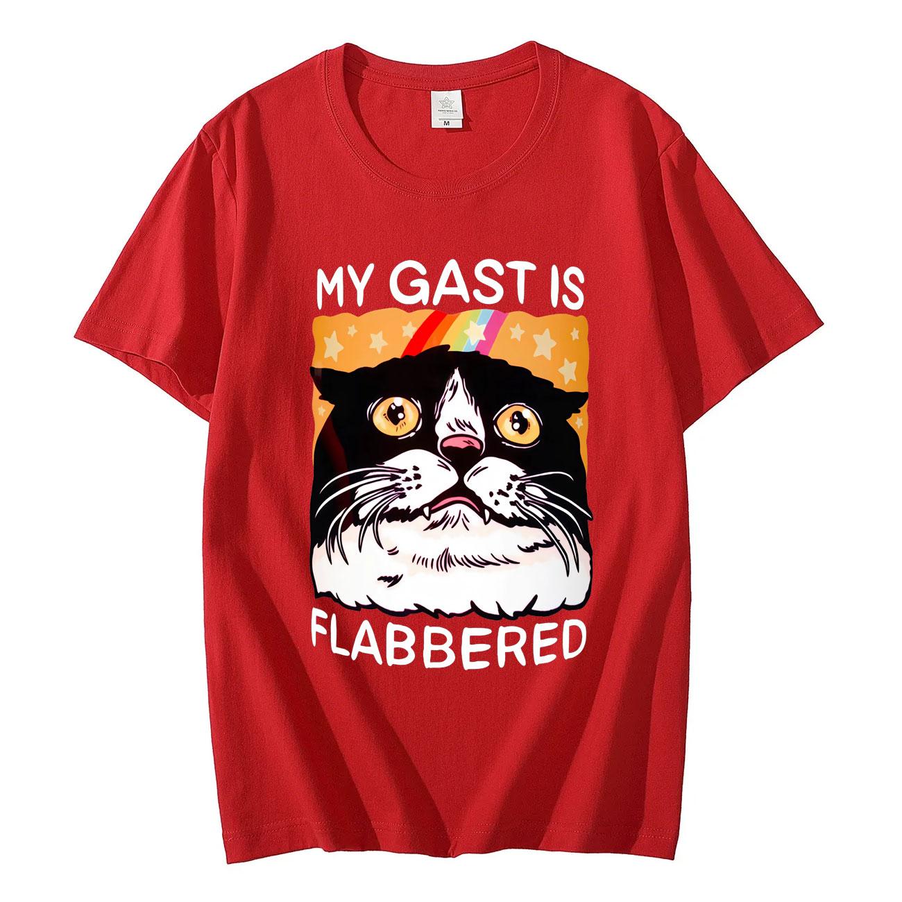 

My Gast Is Flabbered Funny Cat Meme T Shirt High Quality Fashion Oversized Tshirt Men Women Casual Cotton Short Sleeve Tshirts S