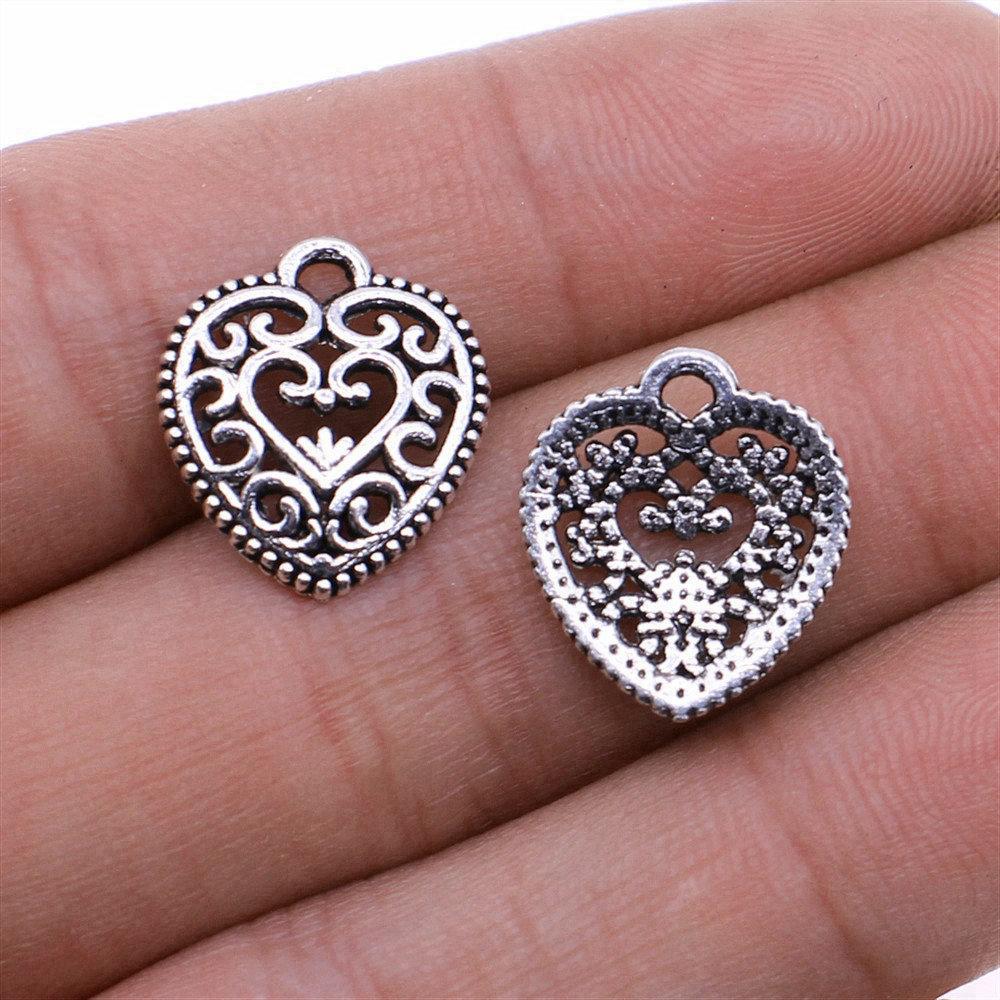 Charms Peach Heart-shaped Love Pendants Vintage Jewelry Supplies ZC094