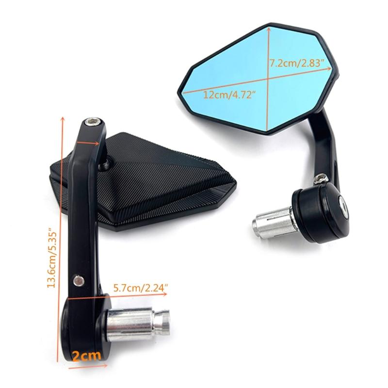 1 par de vidrios para motocicleta de 22 mm y 7/8 pulgadas, vidrio retrovisor lateral para motocicleta, vidrio retrovisor antideslumbrante montado en el manillar