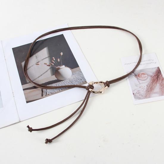Women Metal Belt Decor Lace-up Imitation Belt Versatile Fashion Accessory